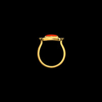 珊瑚のフレーム付きリング