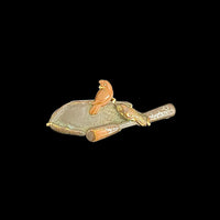 雀と杵のピンブローチ