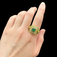 エメラルドのインドクンダンリング