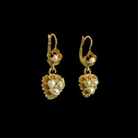 花咲くハートピアス