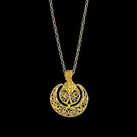 月と唐草ペンダント
