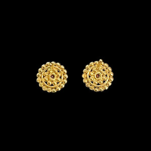 花輪のピアス(ルビー)