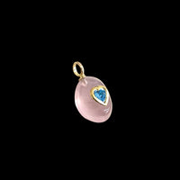 ブルートパーズinローズクォーツチャーム
