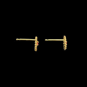 花輪のピアス(ルビー)